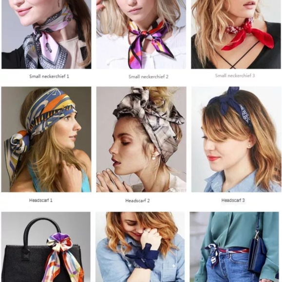 Large Silky Scarf For Head Neck Bag 28inx28in - Picture 7 of 7